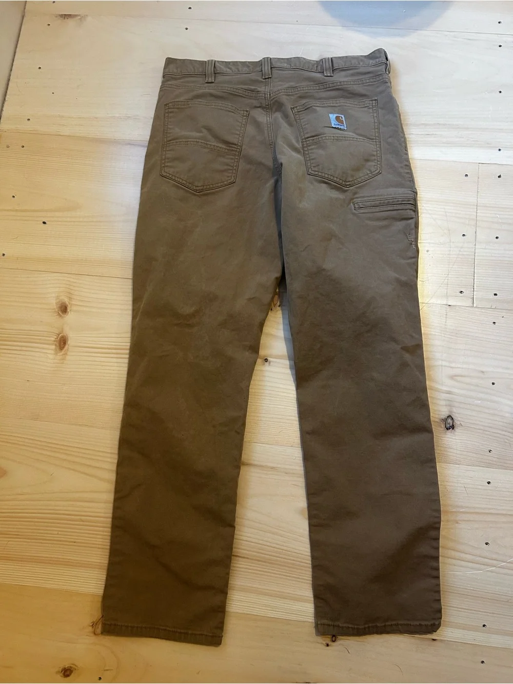 Men’s Carhartt Relaxed Fit Brown Work Pants with Back Pockets